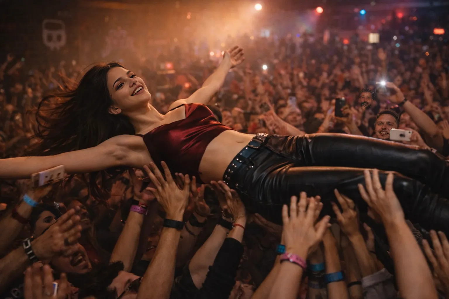 The Velvet Reply at outdoor festival with crowd surfing