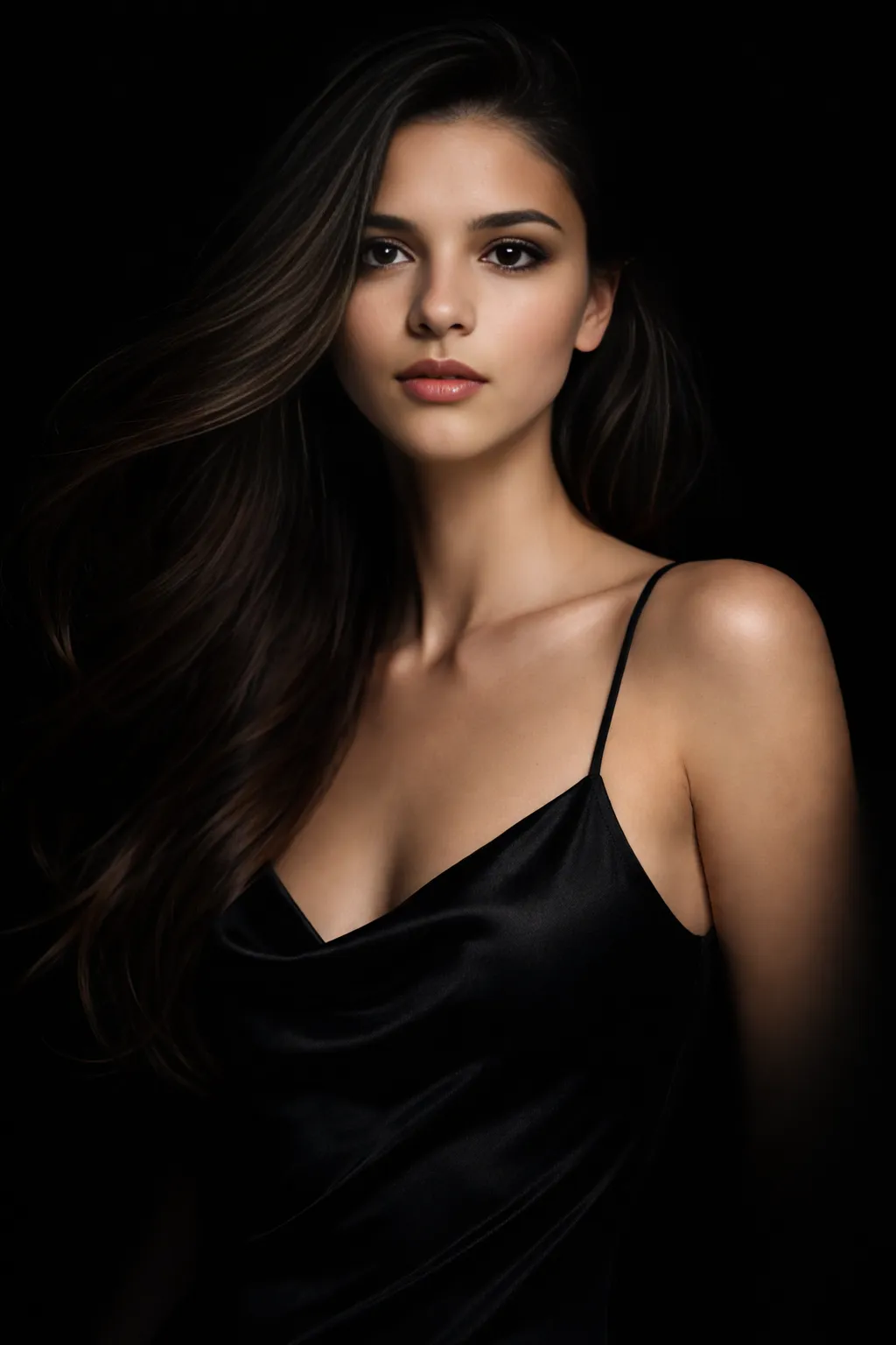 The Velvet Reply moody studio portrait with dramatic shadows